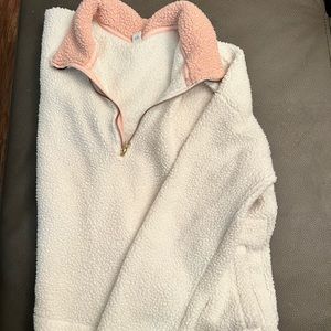 Old Navy White & Pink Sherpa Jacket